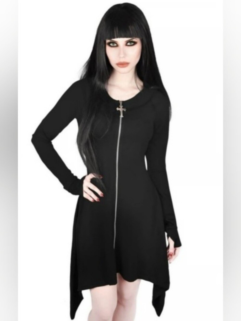 Killstar Uriel Zipup Cross Tunic Mini, Size S